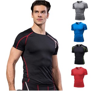 Venta al por mayor de secado rápido, ropa de gimnasio lisa en blanco, camiseta de manga corta para hombre con logotipo personalizado impreso, camisetas deportivas para hombre - Product Image 1