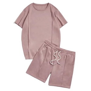 Wholesale 2025 High Quality <b>Men's</b> Short Sleeve Summer Sports Casual Tracksuit <b>Beach</b> Wear Two-Piece T <b>Shirts</b> and Short Sets - Product Image 1