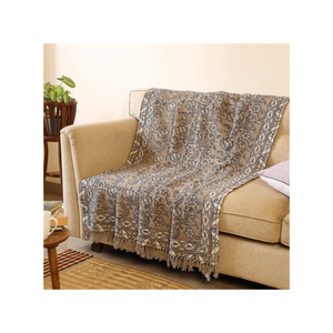Brown Trendy Premium Chenille Ribbed 60x80in Plush Feel Fairtrade India For Buyers Targeting High Value Winter Ready Couch <b>Throw</b> - Product Image 2