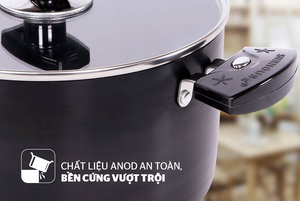 Meilleure vente SUNHOUSE Design moderne 3 pièces en aluminium anodisé batterie de cuisine fabricant vietnamien écologique ensemble de casseroles en métal - Product Image 3