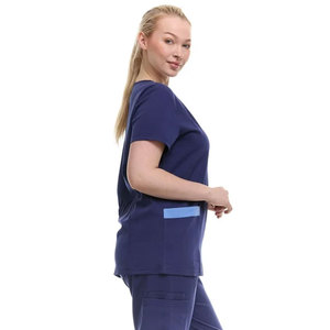 Uniforme d'infirmière et d'infirmière en Spandex/Polyester respirant, ensembles de gommage d'allaitement coupe régulière, unisexe, uniformes d'hôpital personnalisés, nouvel arrivage - Product Image 3