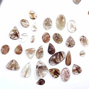 โกลเด้นรูไทล์ควอตซ์พลอยหลวมคุณภาพสูงทองเครื่องประดับธรรมชาติทําคาโบชองขายด้านบนรูไทล์ทอง - Product Image 1