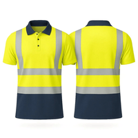 Camiseta Polo de Manga Corta de Poliéster de Alta Visibilidad con Logotipo Personalizado, Fluorescente, Antiestática, Impermeable, con Impresión UV, Talla Grande, para Construcción
