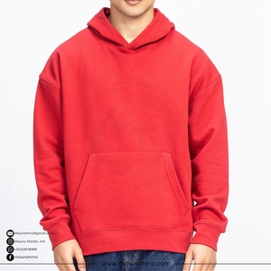 Sweat à capuche oversize en molleton 100 % coton, grammage lourd, avec logo personnalisé brodé ou imprimé, épaules tombantes, unisexe, style streetwear - Product Image 3