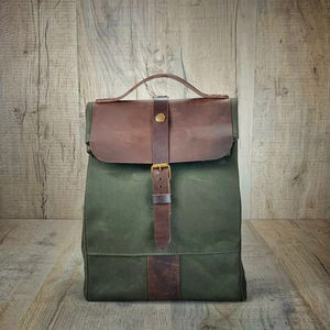 Bolsa de Almuerzo Aislada Reutilizable Portátil Ecológica de Lona y Cuero para el Trabajo Diario y Uso al Aire Libre LCLB-0064 - Product Image 1