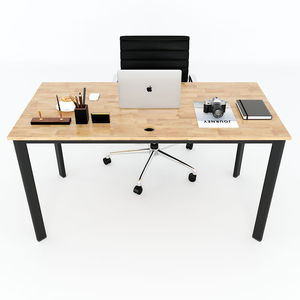 Escritorio Ovalado Minimalista Concept HBOV005 de 140x70cm en Madera Melamina con Patas de Hierro Ensambladas y Goma para Dormitorio u Oficina - Product Image 3