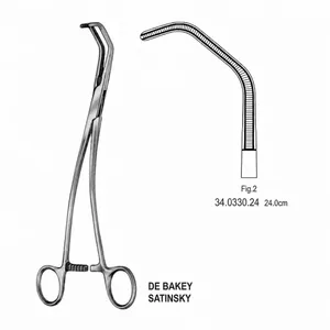 Pince à veine cava Satinsky professionnelle, instrument manuel de chirurgie cardiovasculaire, 24 cm - Product Image 1