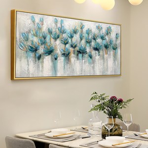 Grande paesaggio strutturato <span class=keywords><strong>pittura</strong></span> acrilica astratta Teal Blossom <span class=keywords><strong>pittura</strong></span> a olio su tela Wall Art Home Living Room Wall Decor - Product Image 5