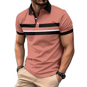 Summer New Men's Solid Eco-Friendly Breathable Short Sleeve for <b>Shirt</b> High Street Style 100% Polyester <b>Office</b> Lapel <b>T</b>-<b>Shirt</b> - Product Image 4