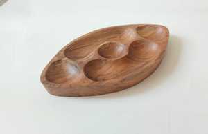 ถาดเสิร์ฟแบบแฮนด์เมดทรงกลมพร้อมงานด้านในพร้อมด้ามจับตัดตามธรรมชาติปรับแต่งสำหรับโรงแรมร้านอาหารคาเฟ่และใช้ในบ้าน - Product Image 5