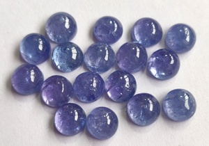 Tanzanite Naturelle Ronde 5mm Cabochon-Lâche Tanzanite Ronde Qualité Supérieure - Product Image 3