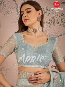 Parampara elegante tela de cristal hecha a mano trabajo de barba estilo sofisticado ropa India pakistaní moda atemporal nuevo - Product Image 6