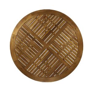 Table à manger ronde d'extérieur en bois d'acacia au design moderne et portable avec cadre pour la plage, l'hôtel et la durabilité. - Product Image 1