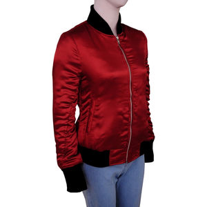 Vente en gros en usine de blouson aviateur en satin personnalisé de haute qualité Nouveau blouson en satin pour femmes au design professionnel avec logo personnalisé Veste en satin pour femmes - Product Image 4