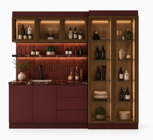 Estación de Color para Salón de Belleza Moderna, Personalizada, Directo de Fábrica, con Gabinetes de Almacenamiento, Estantes LED y Encimera con Aspecto de Mármol para Sala de Estar - Product Image 2