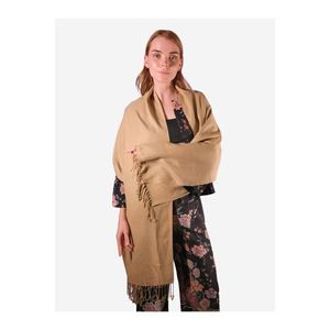 ผ้าคลุมไหล่ผ้า Pashmina สีน้ำตาลธรรมดาซัลซ่า