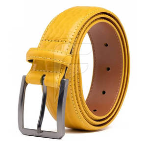 Ceintures en cuir de vachette légères et décontractées de bonne qualité avec boucle en acier, vente en gros, fabriquées au Pakistan - Product Image 6