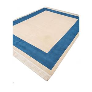 Tapis en laine noué à la main Aalam Pae-5950 ivoire, motif abstrait uni, rectangulaire, Tabriz, pour salon, couloir, patchwork, 9x12 - Product Image 2