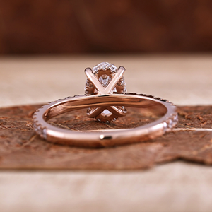 Anillo de Compromiso con Corte Brillante Redondo de 0.25CT, Cultivado en Laboratorio, Chapado en Oro Amarillo, FVVS2, Banda Pavé, Halo Oculto, Regalo de Aniversario para Ella - Product Image 2