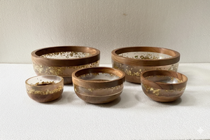 Juego de Vajilla de Madera de Acacia y Resina Ecológica de Lujo, Fruteros de Diseño para el Hogar, Fiestas y Restaurantes - Product Image 6