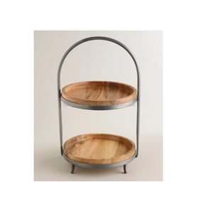 Support à gâteau carré en bois de luxe de haute qualité fabriqué en Inde, forme personnalisée, pour servir des desserts, ustensiles de cuisson pour les fêtes de famille - Product Image 3