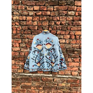 Chaqueta de algodón 100%, chaqueta con bordado Floral Suzani de tela TNT con forro interior de algodón, chaqueta de fiesta para mujer, estilo Hippies - Product Image 4