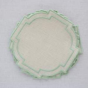 Sets de table en lin naturel travaux brodés adaptés à la décoration de la cuisine écologique et durable - Product Image 3