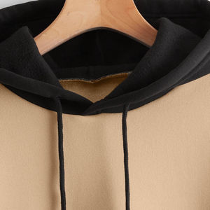 Sudaderas de Manga Larga para Mujer en Dos Tonos con Capucha, Transpirables, Sólidas, a la Moda, con Hombros Caídos - Product Image 4