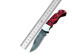 มีดเหล็กดามัสกัสแบบหนีบสำหรับตั้งแคมป์พร้อมขอบเอียงมีดล่าสัตว์สกินเนอร์กลางแจ้งแบบสั่งทำพร้อมที่จับฮอร์น - Product Image 6