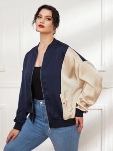 Blousons bombardiers en satin faits sur mesure légers de haute qualité à col montant fermeture à glissière designs décontractés élégants pour l'hiver - Product Image 6