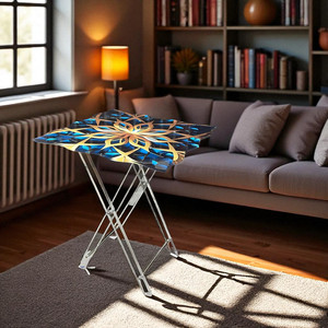 NEW <strong>PRINTED</strong> DESIGN ACRYLIC TABLE sizes 16'' X 16&quot; <strong>High</strong> <strong>Quality</strong> Tea Table <strong>Serving</strong> Table <strong>Customized</strong> design - Product Image 2