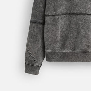 Street Style Custom Oversized Men Acid Wash Zip Up Hoodies Cantidad a granel Winter Men Zipper Hoodies en LOW MOQ - Product Image 5