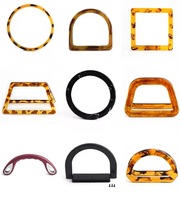 Sac à anneau personnalisé en résine d'acétate d'acide LUCITE poignée en écaille de tortue/sac à main en acrylique en forme de O poignée en écaille de tortue pour sac