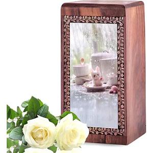 Suministros funerarios Urnas de cremación de madera de mango estampadas para cenizas humanas disponibles a precios al por mayor del exportador indio - Product Image 4