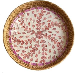 Plateau de service en rotin de qualité supérieure avec poignée adapté à la cuisine, salon extérieur intérieur au prix le plus bas - Product Image 3