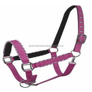 Produits équestres fabriqués en Inde, licol pour cheval en nylon avec bordure en corde et quincaillerie réglable en acier inoxydable - Product Image 2