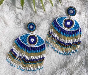 Pendientes bordados a mano, pendientes personalizados con múltiples cuentas, joyería festiva para mujer al mejor precio, pendientes con cuentas. - Product Image 5