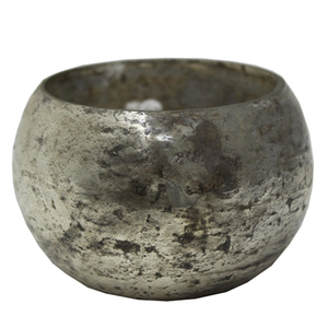 Pot de bougie de finition kaki votif rond en verre de qualité supérieure pour la décoration de la maison et de l'hôtel fait à la main en gros en vrac - Product Image 1