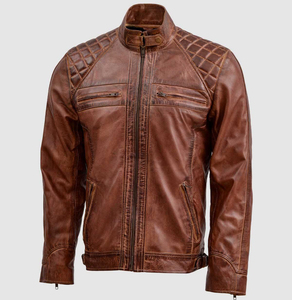 Blouson aviateur en cuir pour homme, vente chaude, personnalisé, coupe-vent, vintage, matelassé, fermeture éclair sur le devant, broderie, imperméable - Product Image 3