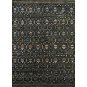 Alfombra de Lana Anudada a Mano Erbe AKWL-1060 Azul, Rectangular de 9x12, con Patrón Geométrico, para Decoración de Sala de Estar y Uso en Pasillos - Product Image 1