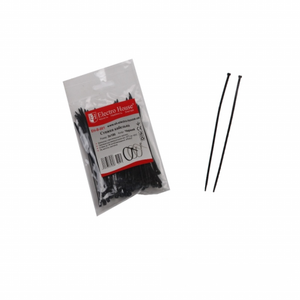 สายรัดพลาสติกไนลอนสีดำสำหรับผูกแบบซิป3มม. ล็อกด้วยตัวเองสายพลาสติกอเนกประสงค์ยาว100มม. ปราศจากฮาโลเจน - Product Image 1