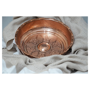 Bol de hammam artisanal en cuivre ottoman, bol rond pour l'eau, utilisation en douche, salle de bain | - Product Image 2