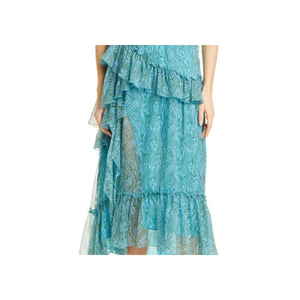 Abito in chiffon Cinq Sept Rayner con volant, scollo all'americana, vita naturale, traspirante, stile da ufficio, taglia unica, lunghezza al ginocchio - Product Image 6