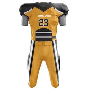 Vêtements de football américain haute performance pour jeunes Couleurs personnalisables Ensemble de pantalons en jersey respirant à manches courtes - Product Image 1