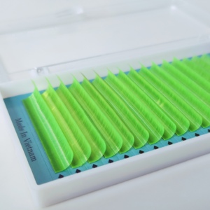 Neon Lash Bulk Export 0.10 & 0.15mm Epaisseur 8-15mm Neon Green Glow in Dark Cils Extensions Mix - Product Image 5