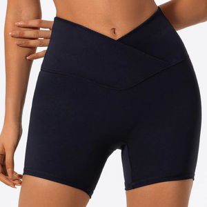 Shorts de Yoga de Cintura Alta con Logotipo Personalizado, Shorts Deportivos de Secado Rápido para Mujer, Control de Abdomen - Product Image 1