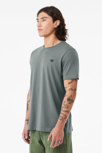 Camiseta de Cuello Redondo para Hombre, Calidad de Exportación, Verde Salvia, Algodón de Punto Sencillo, Manga Corta, Estilo Casual, Pedidos al por Mayor - Product Image 2
