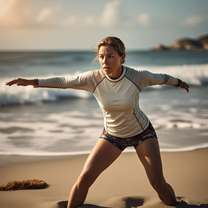 Camisa de playa de natación de compresión atlética para mujer 100% poliéster cuello redondo Rash Guard Top sublimación transpirable - Product Image 3