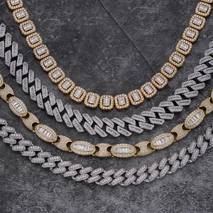 Collar de cadena cubana de oro blanco de 14 quilates de alta calidad VVS Moissanite Diamond para compromiso de boda estilo hip-hop regalo para hombres IGI - Product Image 5