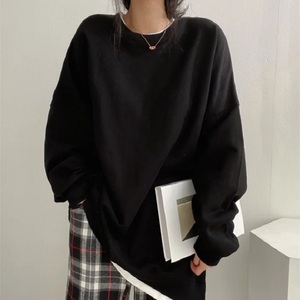 Sweat-shirts pour femmes en polyester/coton mélangé, décontractés, patchwork, col rond, manches longues, couleur personnalisable, logo, séchage rapide - Product Image 5